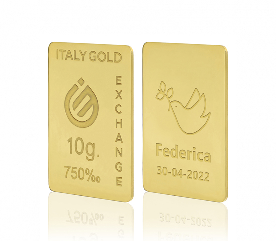 Lingote de Oro de regalo para  Confirmación 18 Kt de 10 g. IGE GOLD